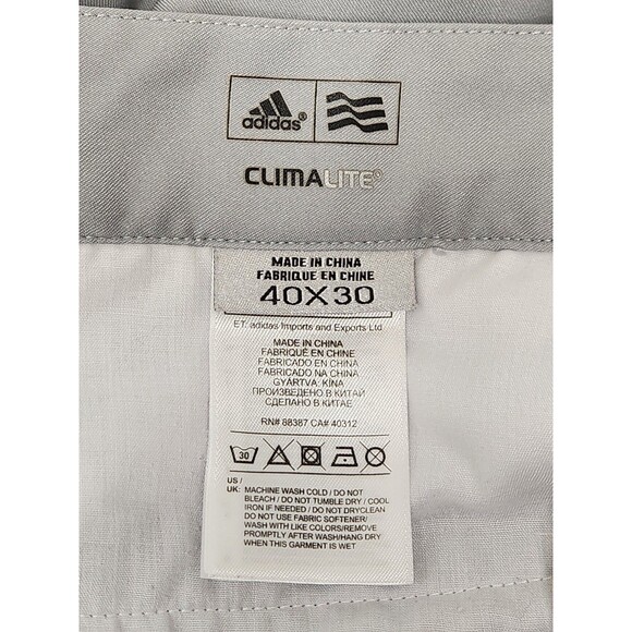 Adidas Golf Pants Men's 40x30 Gray Climalite Performance‎ Straight Quick Dry - Picture 4 of 5